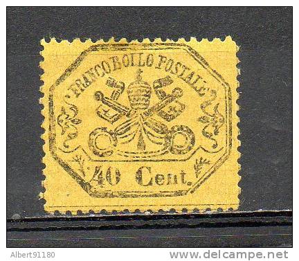 ITALIE Etats Pontificaux 40c Jaune 1867 N°17 - Kirchenstaaten