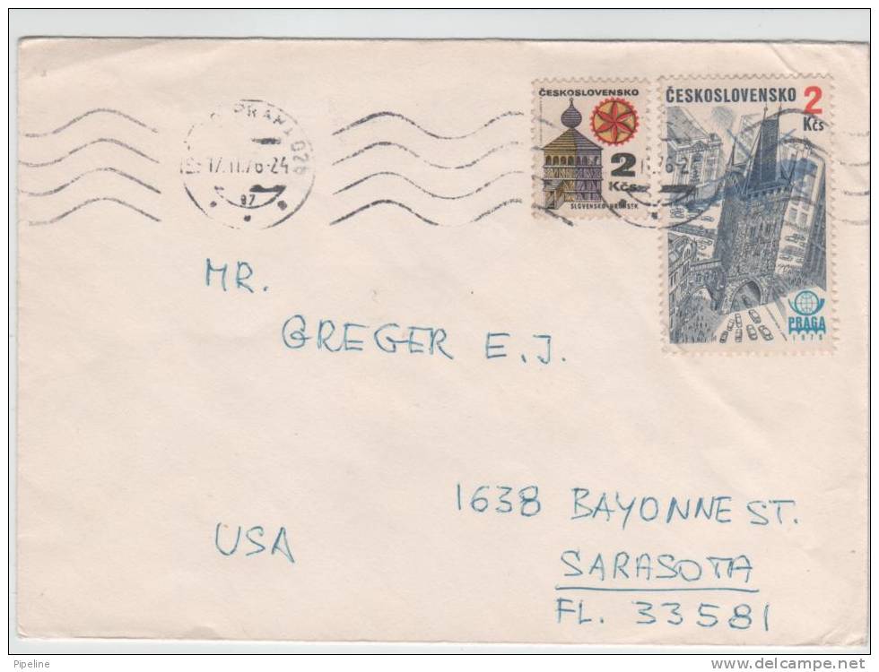 Czechoslovakia Cover Sent To USA 17-11-1978 - Covers & Documents