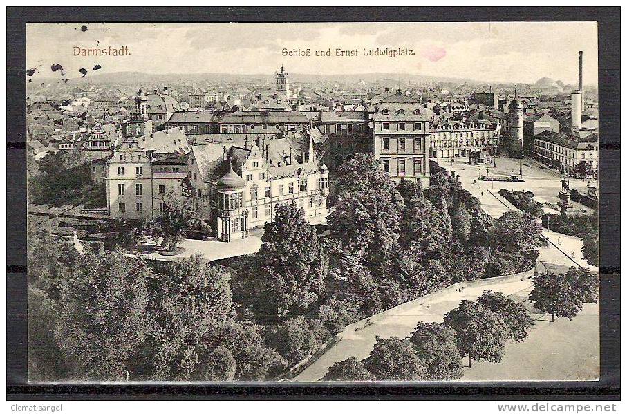 TOP!! DARMSTADT * SCHLOSS UND ERNST LUDWIG-PLATZ  * 1914  **!! - Darmstadt