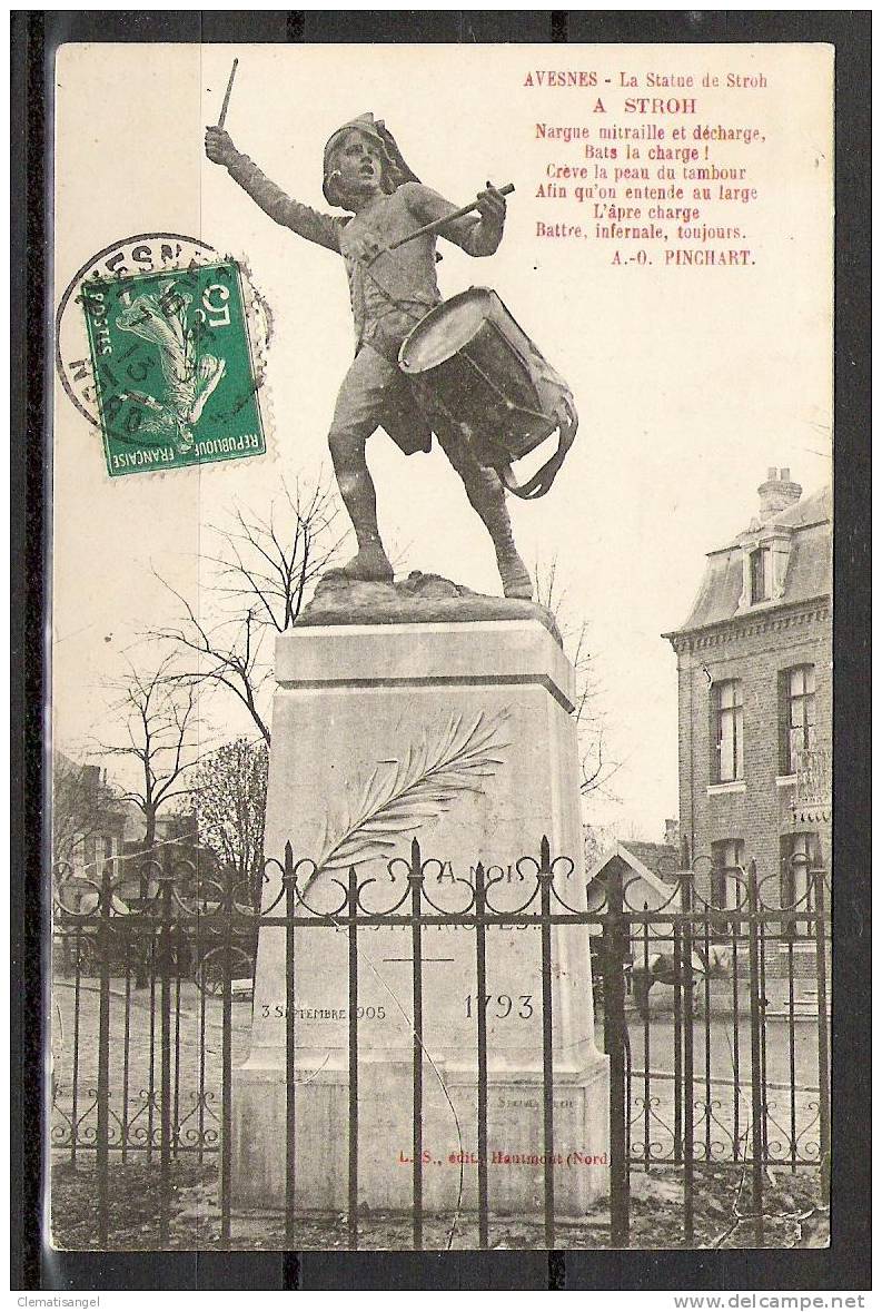 TOP!! AVESNES * LA STATUE DE STROH  * 1913  **!! - Avesnes Sur Helpe