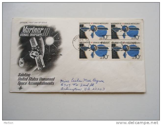 USA -FDC  - Mariner 10 -Venus -Mercury     1975 -    J266 - 1971-1980