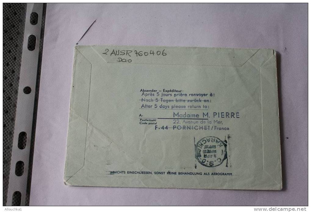 1976 OSTERREICH AIR LETTER AEROGRAMME BY AIR MAIL PAR AVION1ER VOL ERSTFLUGWIEN-KARACHI DER SWISSAIR - Otros & Sin Clasificación