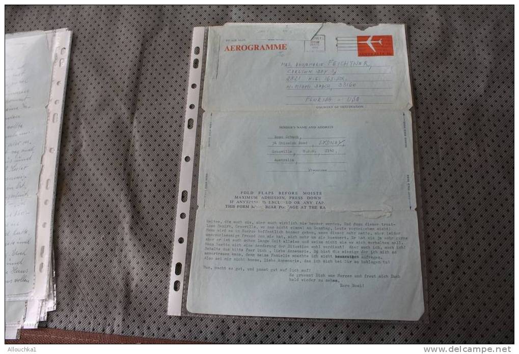 1974 AUSTRALIA  AIR LETTER AEROGRAMME BY AIR MAIL PAR AVION QUI A VOYAGé -LETTRE ECRITE -Who Travelled - Written Letter - Aerogramme