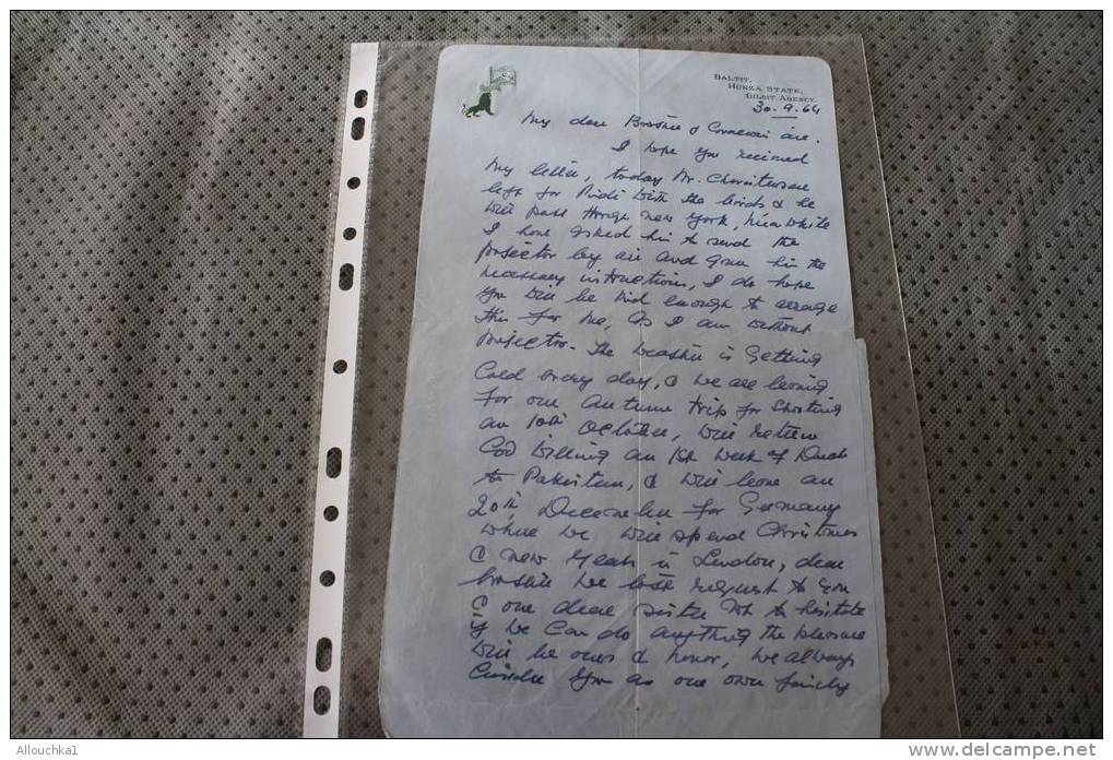 1964 PAKISTAN   AIR LETTER AEROGRAMME BY AIR MAIL PAR AVION QUI A VOYAGé -LETTRE ECRITE -Who Travelled - Written Letter - Pakistan