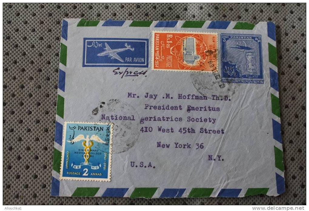 1962 PAKISTAN   AIR LETTER AEROGRAMME BY AIR MAIL PAR AVION QUI A VOYAGé -LETTRE ECRITE -Who Travelled - Written Letter - Pakistan