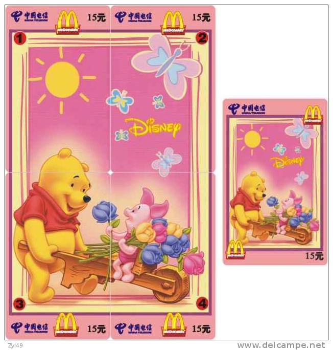 M01172 China Mcdonald´s Disney Winnie The Pooh Puzzle 5pcs - Alimentation