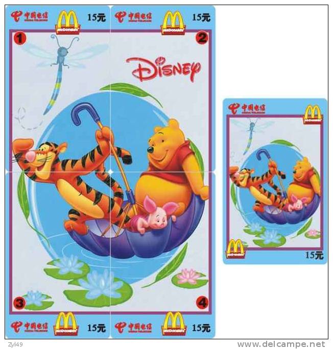 M01173 China Mcdonald´s Disney Winnie The Pooh Puzzle 5pcs - Alimentation