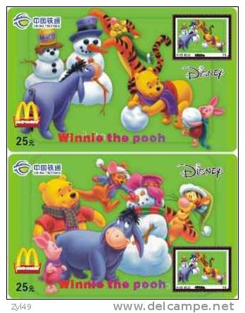 M01180 China Mcdonald's Disney Winnie The Pooh 2pcs - Alimentation