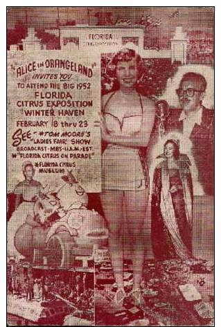 Alice In Orangeland, Florida Citrus Exposition, Winter Haven, FL, 1952 Advertising Postcard # 6001 - Autres & Non Classés