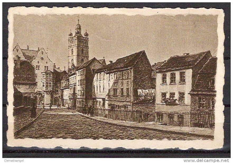 SELTEN * DARMSTADT * HÄUSERGRUPPE IN DER PÄDAGOGSTRASSE MIT DER STADTKIRCHE  * 1926  *!! - Darmstadt