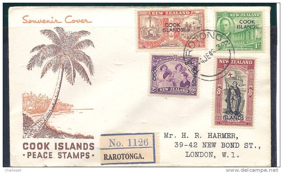 COOK ISLANDS, # 127-30 PEACE ISSUE FIRST DAY COVER - Cook Islands