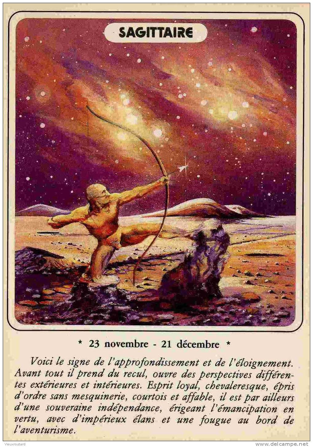 CPSM. SERIE HOROSCOPE.SAGITTAIRE. DESSIN ALAIN VICTOR. LYNA. - Astrologie