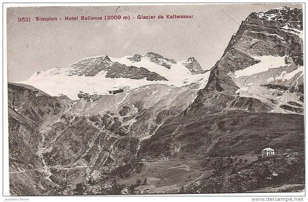 C  .P. A   (  SIMPLON " Hôtel Bellevue  " Beau Plan - Rare   ) - Simplon