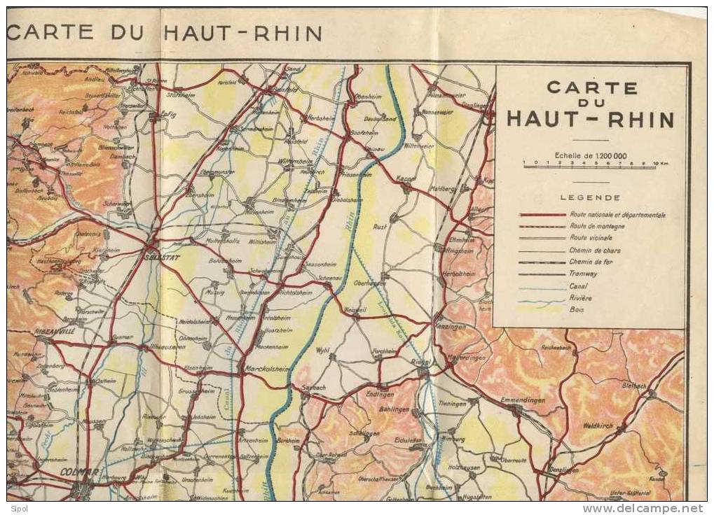 Haut Rhin - Carte Touristique éditée Par Le " Centre Du Tourisme De Mulhouse " Année ?? - Mappe/Atlanti