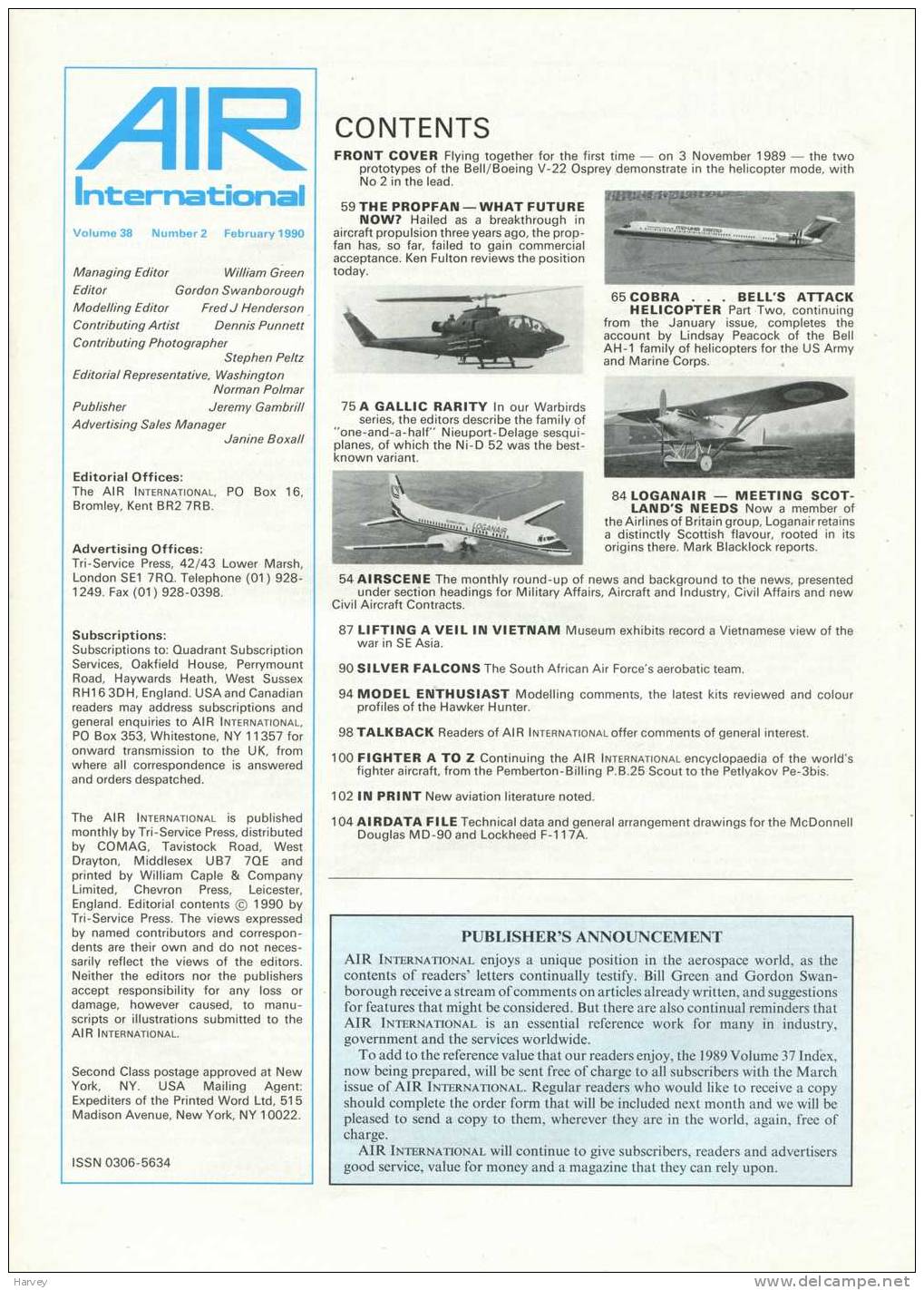 Air International Vol 38 N° 2 February 1990 - Transports