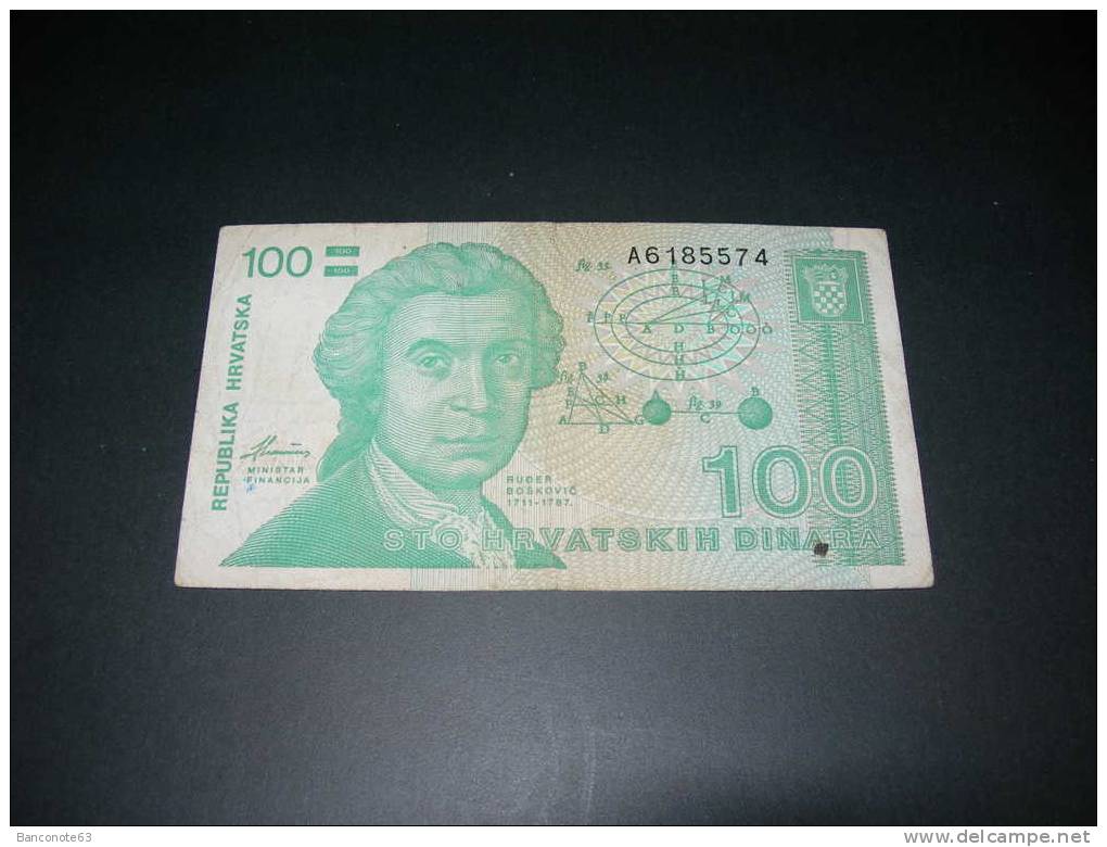 Croazia. 100 Dinars 1991.  BB+ - Croatie