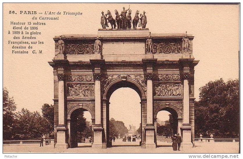 Paris France - Arc Triomphe Carrousel - Neuve - Animée - État : TB Voir Scan Recto Verso - Other Monuments