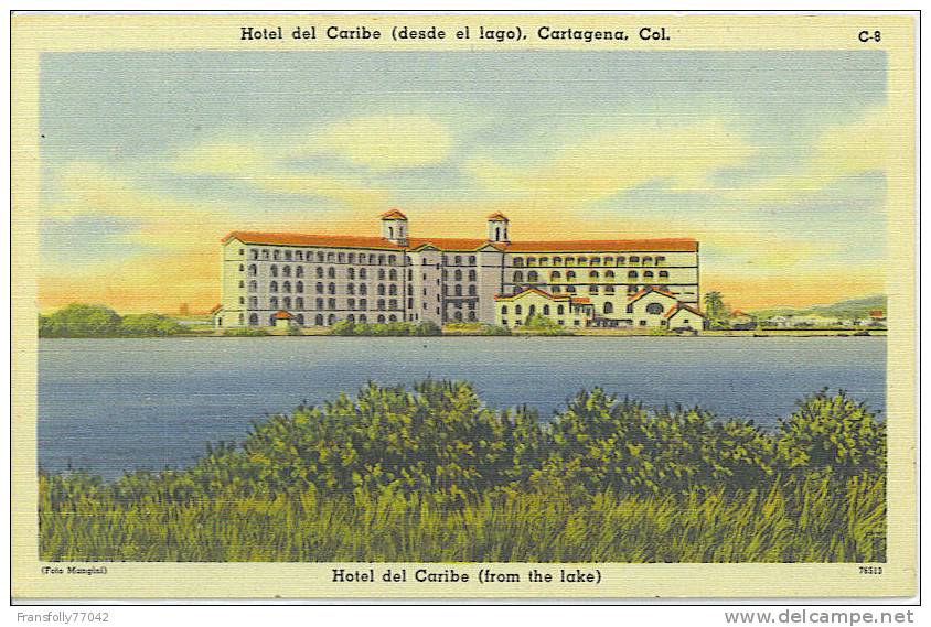 CARTEGENA COLOMBIA Hotel Del Caribe FROM THE LAKE Circa 1940 - Colombie