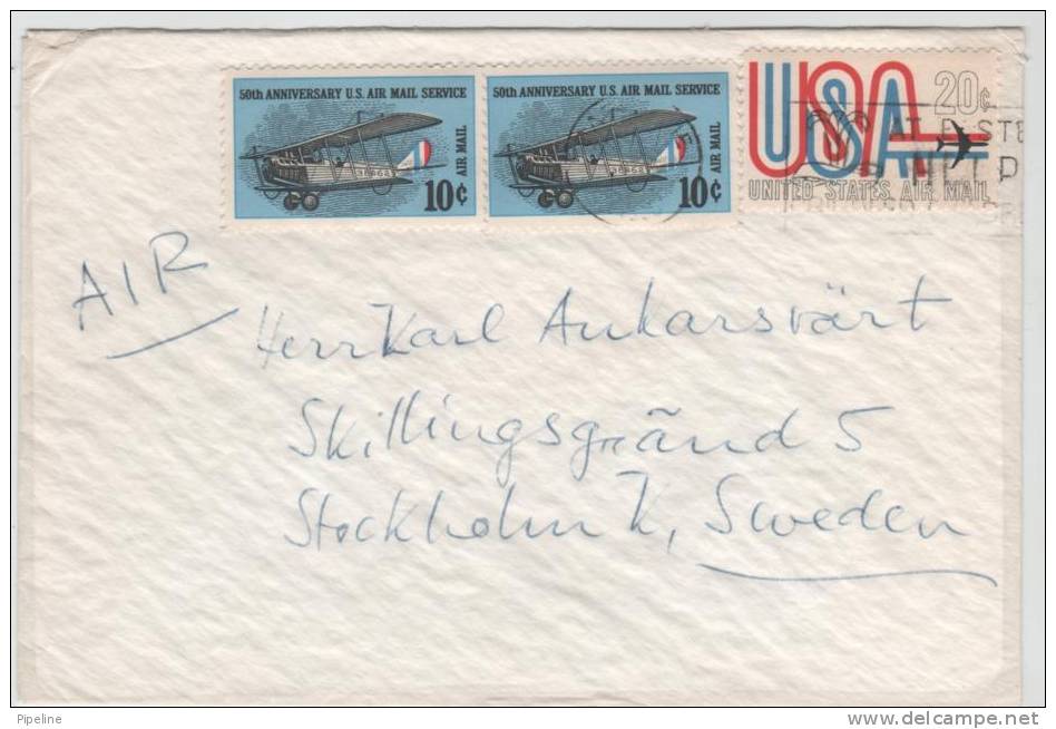 USA Cover Sent Air Mail To Sweden - Lettres & Documents