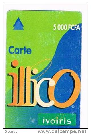 COSTA D'AVORIO (IVORY COAST) - IVOIRIS  (GSM RECHARGE) - ILLICO: 5000  - USED   -  RIF. 517 - Costa D'Avorio