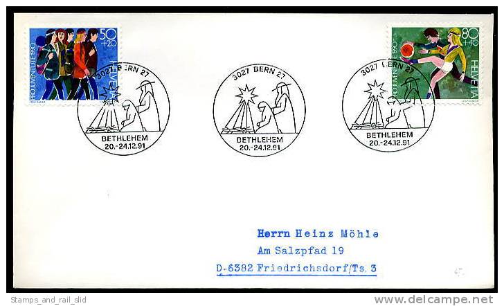 12700) Schweiz Sonderstempel - Brief - 3027 Bern 27 Vm 20.-24.12.1991 - Bethlehem - Storia Postale