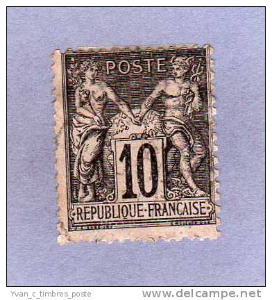 FRANCE TIMBRE N° 103 OBLITERE TYPE SAGE 10C NOIR SUR LILAS - 1898-1900 Sage (Type III)