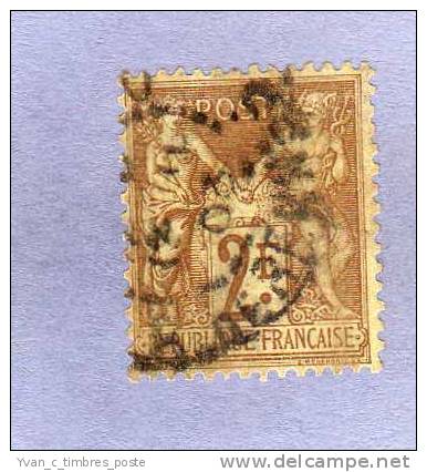 FRANCE TIMBRE N° 105 OBLITERE TYPE SAGE 2F BISTRE - 1898-1900 Sage (Tipo III)