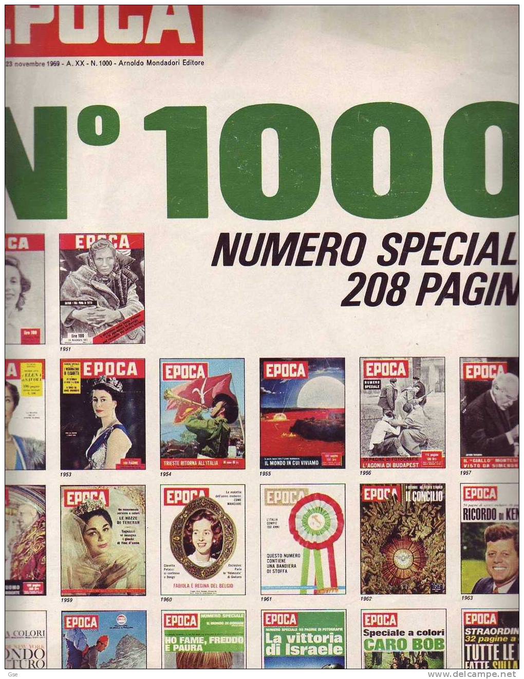 EPOCA 1969 - Numero 1.000 - Speciale Di 208 Pagine - Prime Edizioni