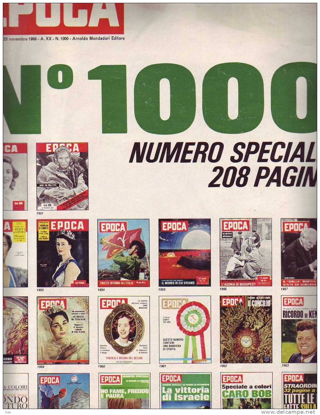 EPOCA 1969 - Numero 1.000 - Speciale Di 208 Pagine - First Editions
