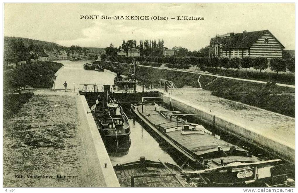 60 .  PONT STE-MAXENCE .  L'ECLUSE ET LES PENICHES . - Pont Sainte Maxence