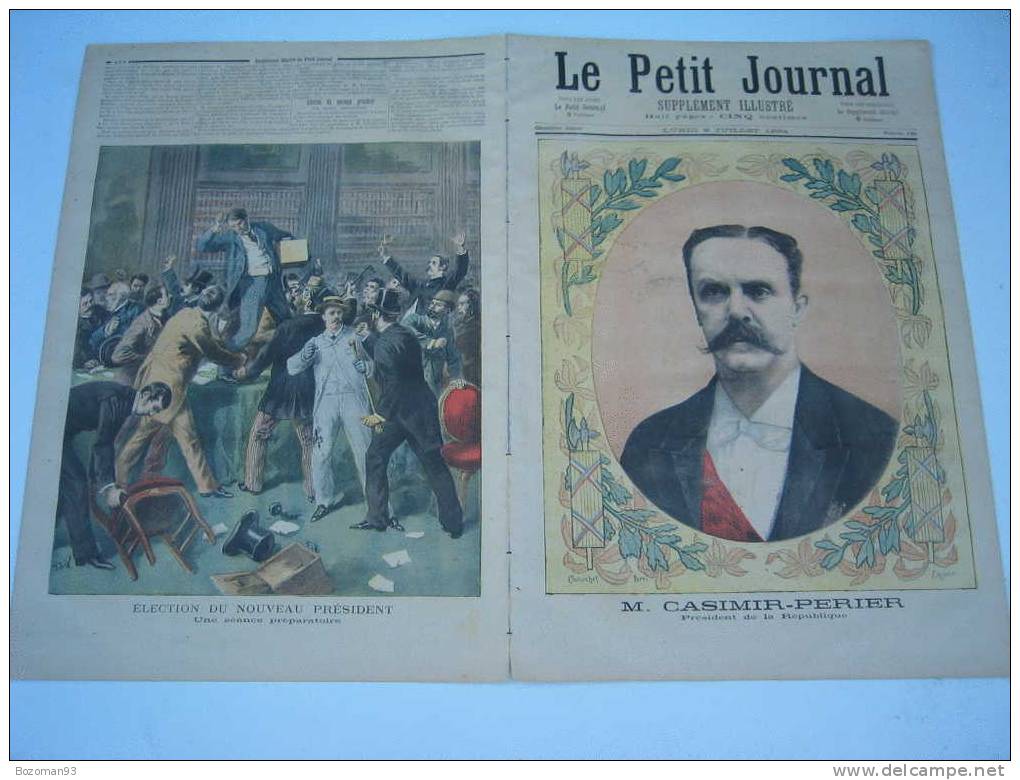 LE PETIT JOURNAL N° 0190  09/07/1894 LE PRESIDENT CASIMIR PERIER + ELECTION DU PRESIDENT - Le Petit Journal