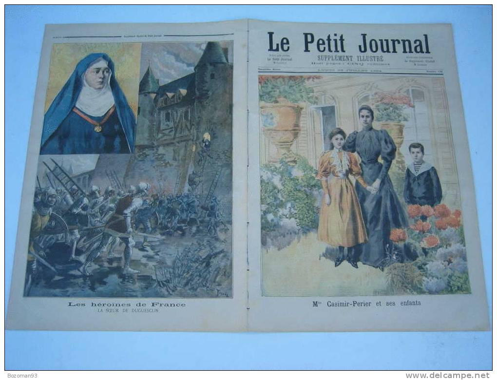 LE PETIT JOURNAL N° 0192  23/07/1894 MME CASIMIR PERIER ET SES ENFANTS + LA SOEUR DE DUGUESCLIN - Le Petit Journal