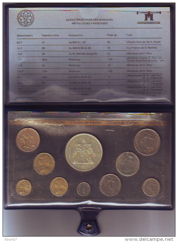 Coffret Officiel FRANCS 1979 Fleurs De Coins - AVEC AILES - 10 Pièces - Bel état - - Autres & Non Classés