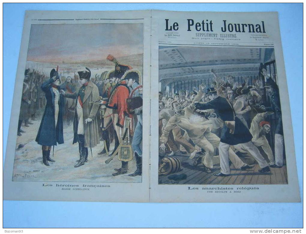 LE PETIT JOURNAL N° 0199 DU 10/09/1894 LES ANARCHISTES RELEGUES A BORD DE LA VILLE DE SAINT NAZAIRE - Le Petit Journal