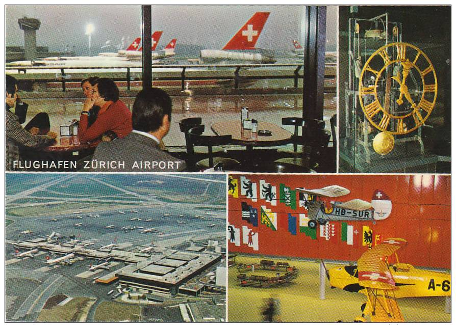 MULTIVIEW ZURICH AIRPORT WITH SWISSAIR AIRCRAFT  (A16843) - Aerodrome