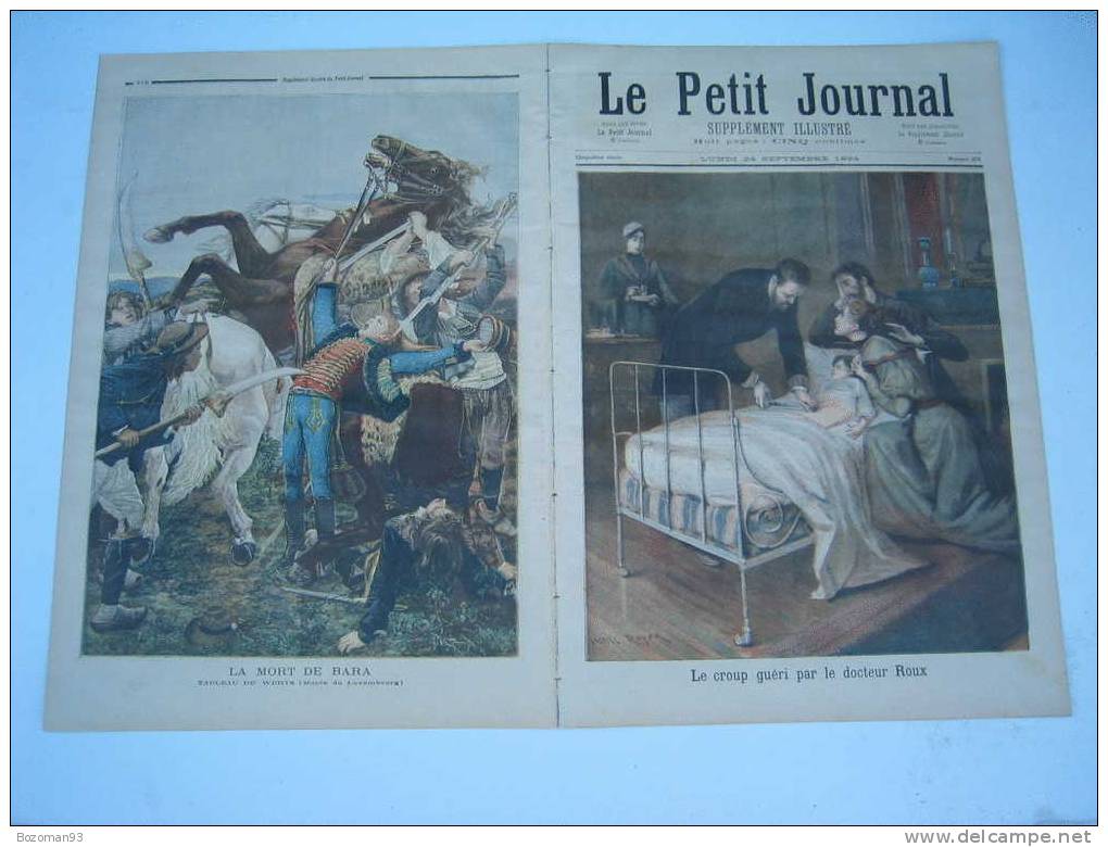 LE PETIT JOURNAL N° 0201 DU 24/09/1894 LE GROUP GUERI PAR LE DOCTEUR ROUX - Le Petit Journal