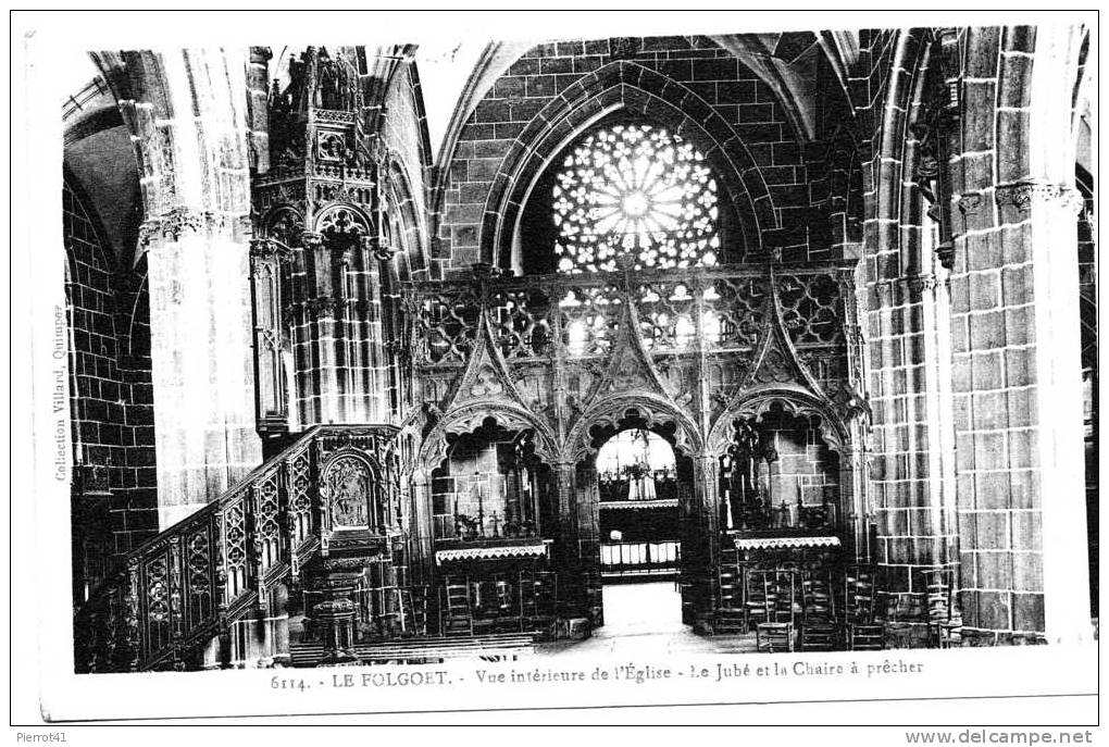 Vue Intérieure De L'Eglise- Le Jubé Et La Chaire à Prêcher - Le Folgoët