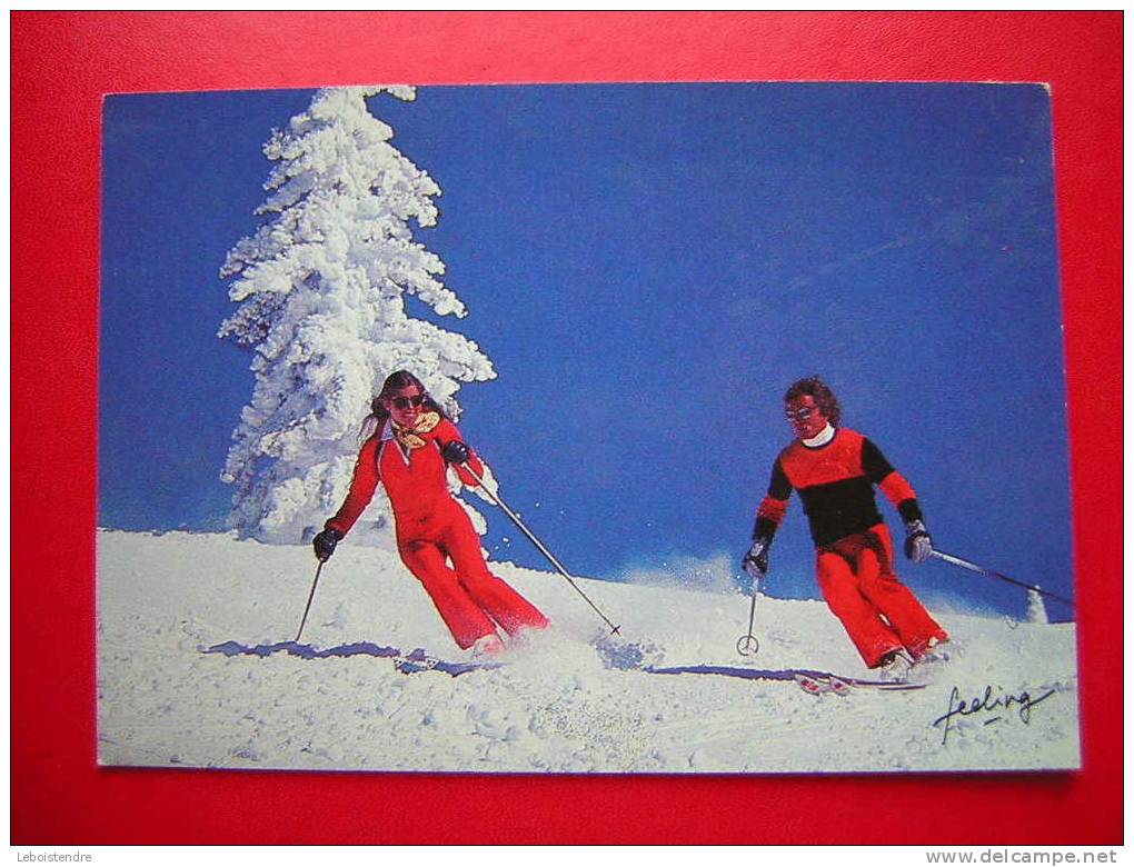 CPM-THEME SPORT-SKI -RYTHME EN BLANC/ 4-PHOTO MICHAEL SALAS -FEELING COMBIER - CARTE EN BON ETAT,VECU D'USAGE - Sports D'hiver