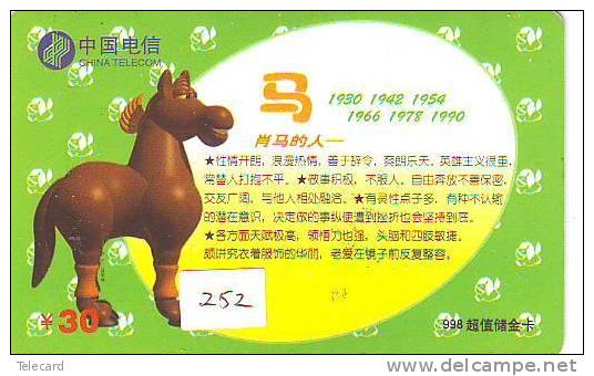 Télécarte CHEVAL (252) Pferd - Horse - Paard - Caballo Phonecard Animal Japon * ZODAIC * ZODIAQUE * STERNZEIGEN - Sternzeichen