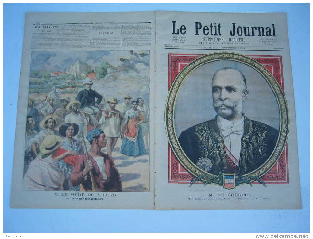 LE PETIT JOURNAL N° 0205 DU 22/10/1894 MR LE VMYRE DE VILERS A MADAGASCAR + MR DE COURCEL - Le Petit Journal