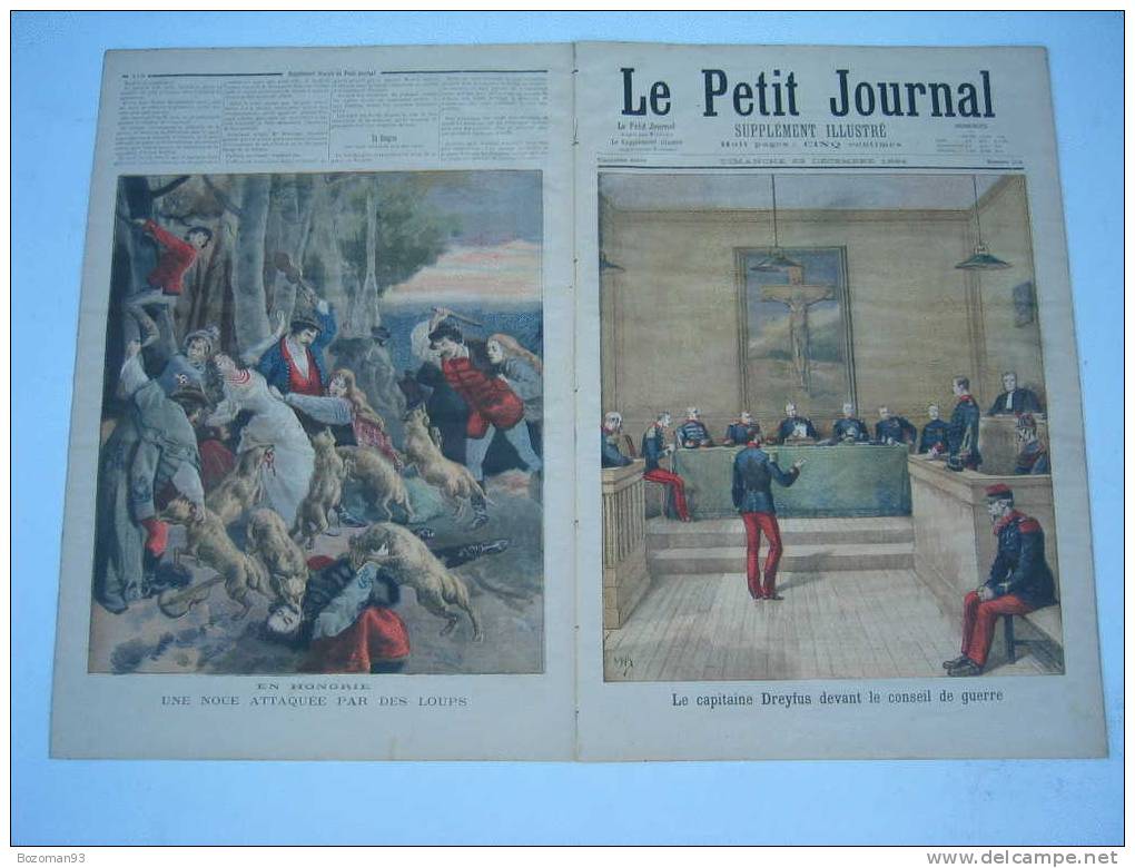 LE PETIT JOURNAL N° 0214 DU 23/12/1894 LE Cpte DREYFUS DEVANT LE CONSEIL DE GUERRE + NOCE SANGLANTE A HIDOS EN HONGRIE - Le Petit Journal