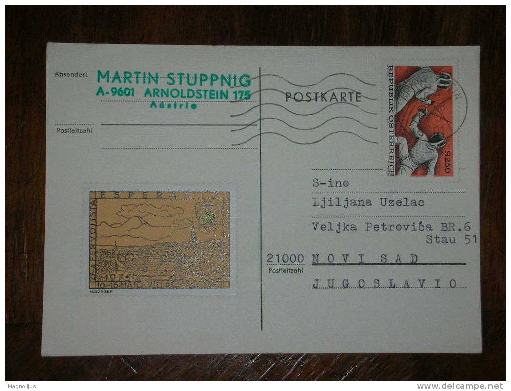 Austria,Villach,Esperanto Congress Stamp,Text,Language,postcard - Esperánto