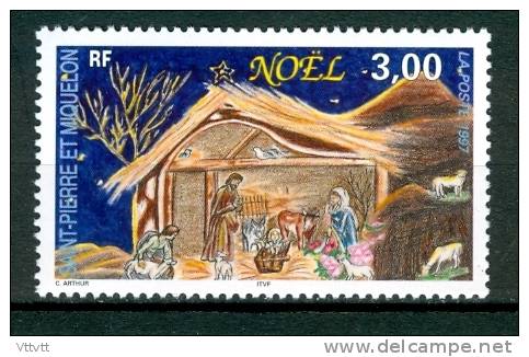 SAINT-PIERRE-ET-MIQUELON,     1997, N° 662**, (Yvert Et Tellier), Noël, La Crèche - Nuevos