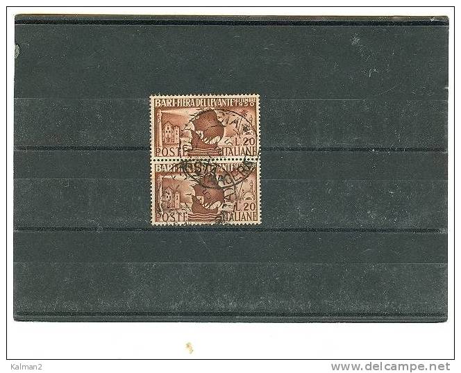 1139 - VARIETA´ ITALIA REP. - L.20 XIV FIERA DEL LEVANTE 1950 - C.E.I. Nr. 584A " Filigr.capovolta A Sinistra " - Varietà E Curiosità