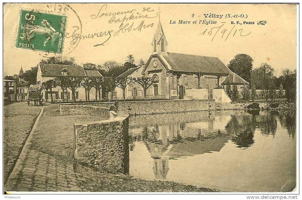 VELIZY   -  La Mare Et L'Eglise - Velizy