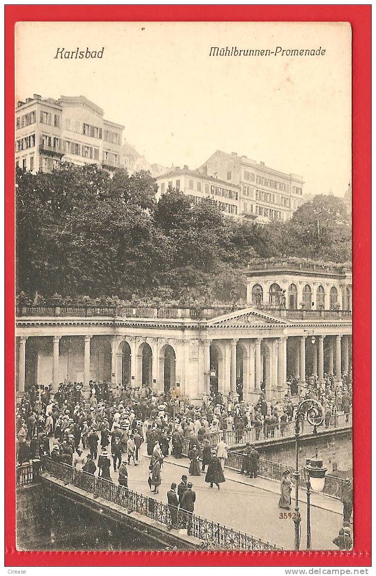 ALLEMAGNE Postcard , Carte Postale KARLSBAD MUHLBRUNNEN PROMENADE - Bohemen En Moravië