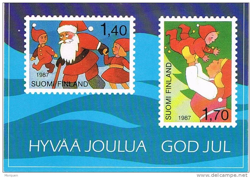 Tarjeta Finlandia 1987. GOD JUL. Serie Navidad En Carnet - Covers & Documents