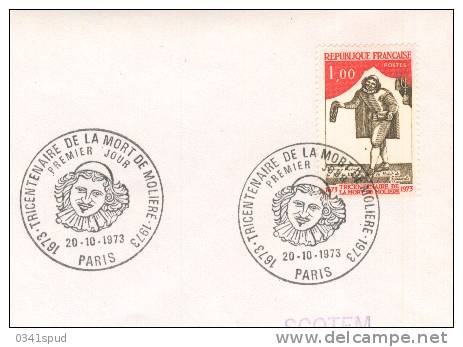 1973  France  FDC Moliere  Théâtre Teatro Theatre - Théâtre