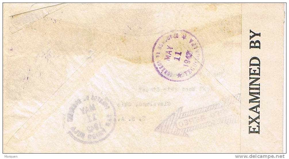 1494. Carta Aerea SAN PEDRO DE SULA (Honduras) 1942. Censor Mark - Honduras