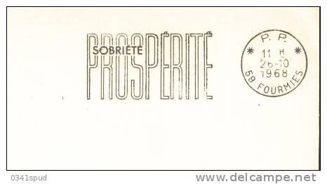 1968  France  59 Fourmies   PP  Sobriété Sécurité Sur Carte - Droga